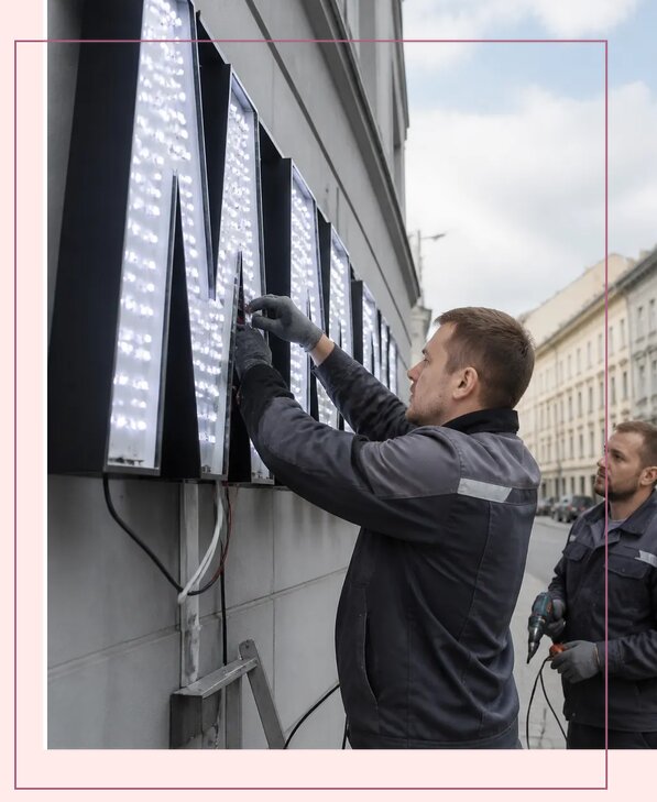 Изготовление и монтаж светодиодных LED вывесок в Мценске
