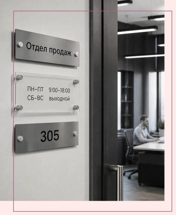 Офисные таблички на дверь в Мценске по цене от 4962 р. | Аванза-Мцн